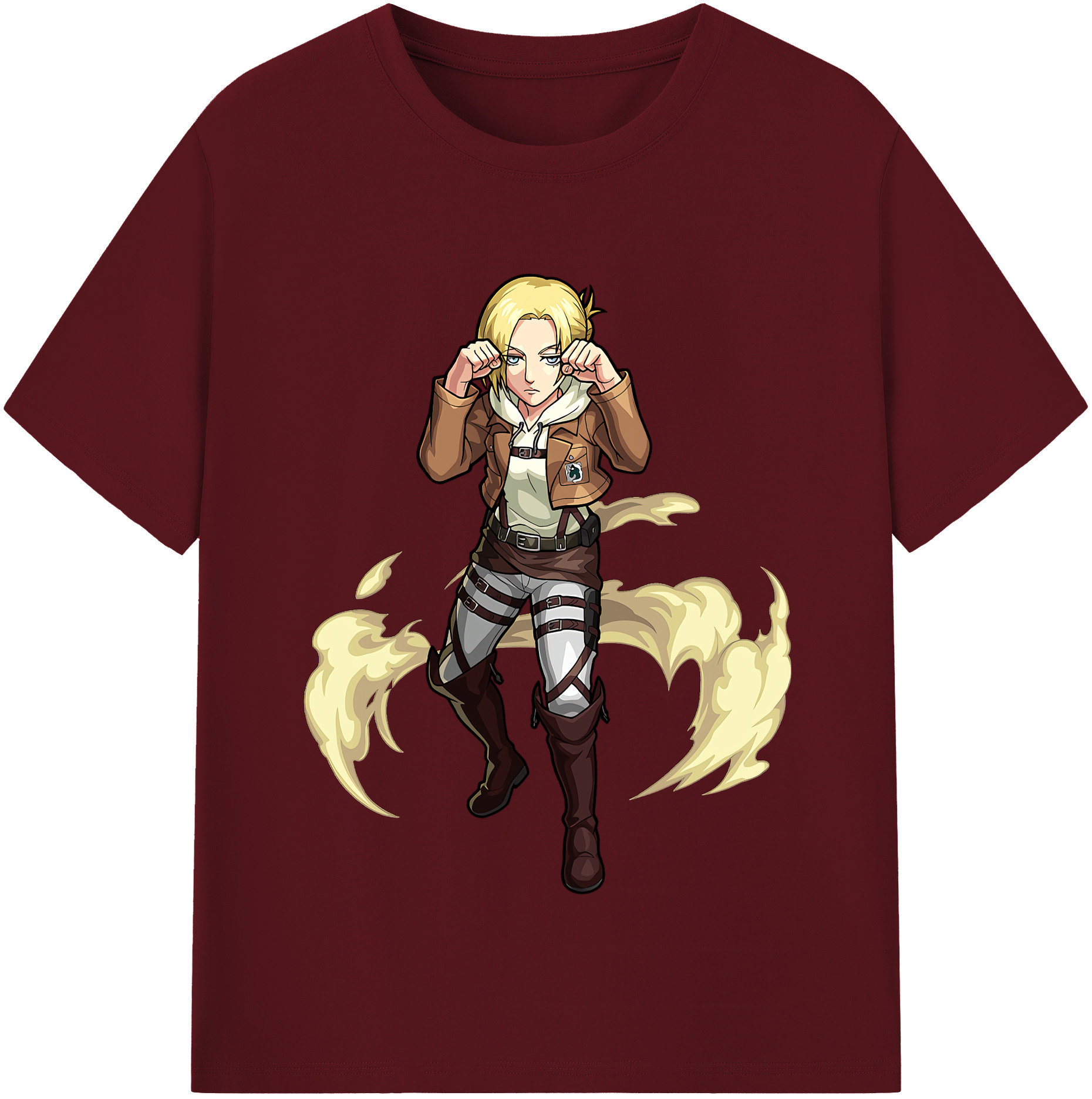 （画像用） 進撃の巨人 アニ・レオンハート Attack on Titan Annie Leonhart 綿100％半袖Tシャツ（フロントプリント）